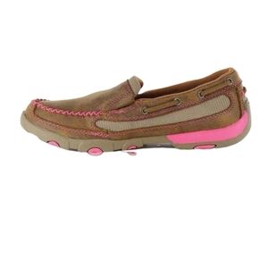 Twisted X Juniors Girls Leather Moccasin Driving Shoes sz 3.5M
